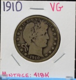 1910 Barber Half Dollar VG 418K Minted