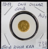 1849 $1.00 Gold Liberty AU