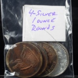 4 Silver Rounds .999 4 ounces