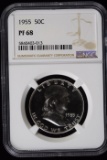 1955 Proof Franklin Half Dollar NGC PF-68