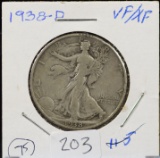 1938-D Walking Half Dollar Fine