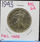 1943 Walking Half Dollar  MS64 Full Head