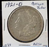 1921-D Morgan Dollar AU50