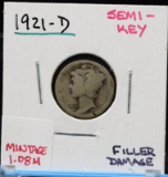 1921-D Mercury Dime Filler/Damage Semi Key