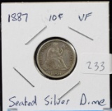 1887 Seated Dime VF