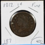 1812 Large Cent Braided Hair Rare