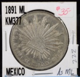 1891 8Reales Mexico VF