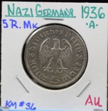 1936-A Nazi Germany 5 RMK KM 36 AU