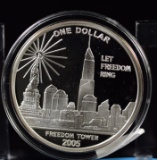 Twin Towers Let Freedom Ring Silver Proof