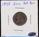 1835 Bust Dime Rotated Reverse VF