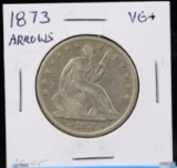 1873 Seated Half Dollar with Arrows VG Plus