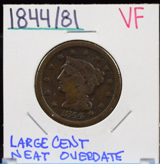 1844/81 Large Cent VF