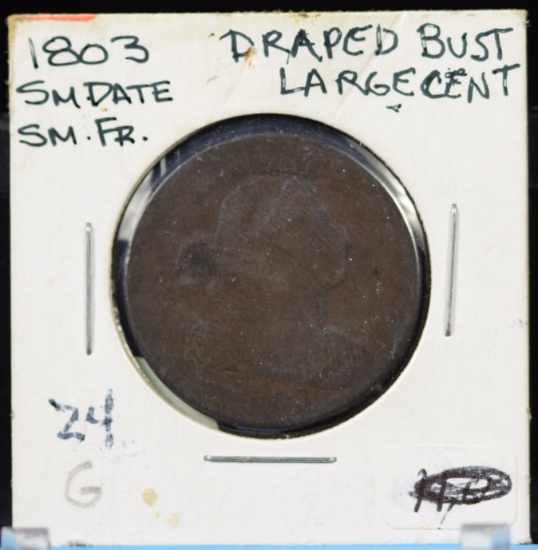 1803 Bust Large Cent Small Date Sm Fraction G/VG
