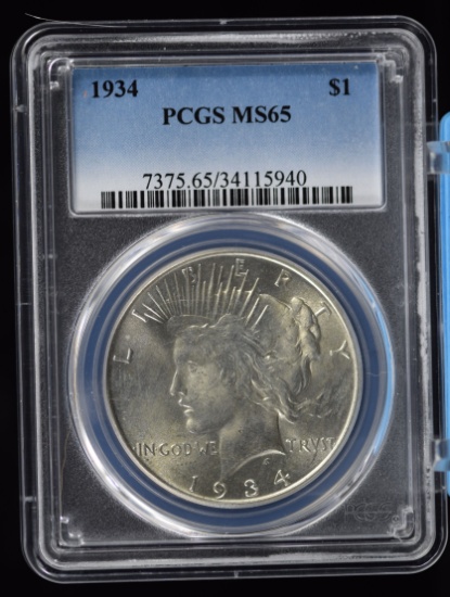 1934 Peace Dollar PCGS MS-65