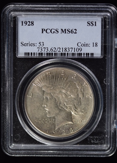 1928 Peace Dollar PCGS MS-62 RARE