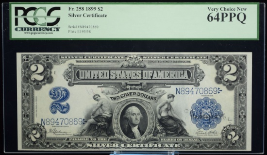 1899 $2 Silver Certificate N89470869 PCGS 64PPQ New