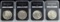 1922 23 24 25 Peace Dollars UNC Black Holders 4 Coins