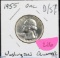 1955 Silver Washington Quarter Dollar D/S Error Coin Unc