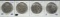 1922 22D 22S 23S Peace Dollars 4 Coins AU/BU