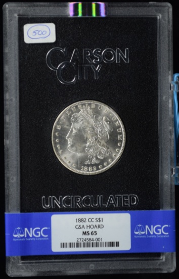 1882-CC Morgan Silver Dollar GSA NGC GEM MS-65