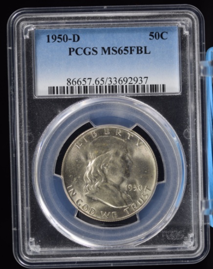 1950-D Franklin Half Dollar PCGS MS65 FBL