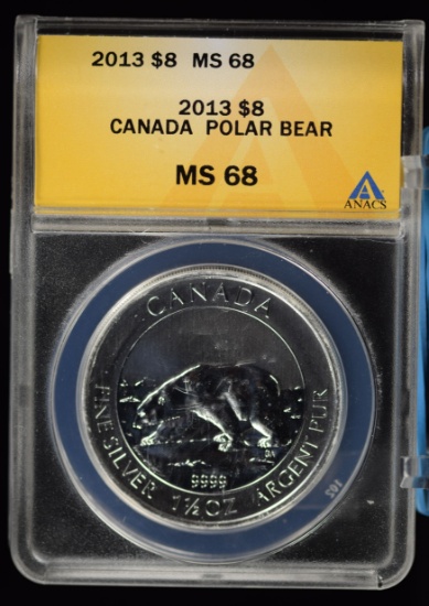 Canada $8 Silver .999 Polar Bear 1.5 oz .999