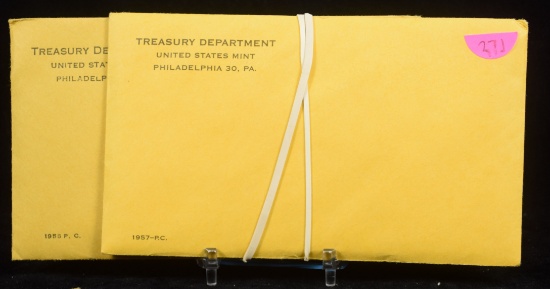 1956 & 1957 Proof Set United States Unopened Envelopes
