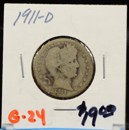 1911-D Barber Quarter Semi Key