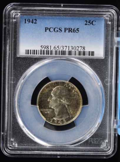 1942 Proof Washington Quarter PCGS PF-65