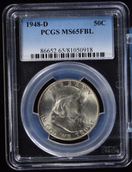 1948-D Franklin Half Dollar PCGS MS65 FBL