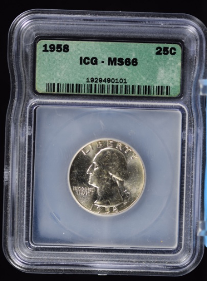 1958 Washington Quarter ICG MS-66