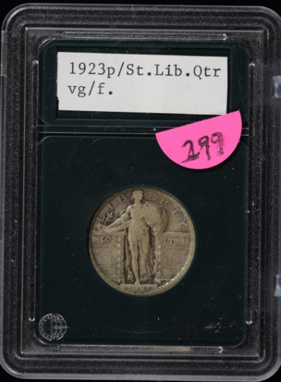 1923 Silver Standing Liberty Quarter Very Good/Fine