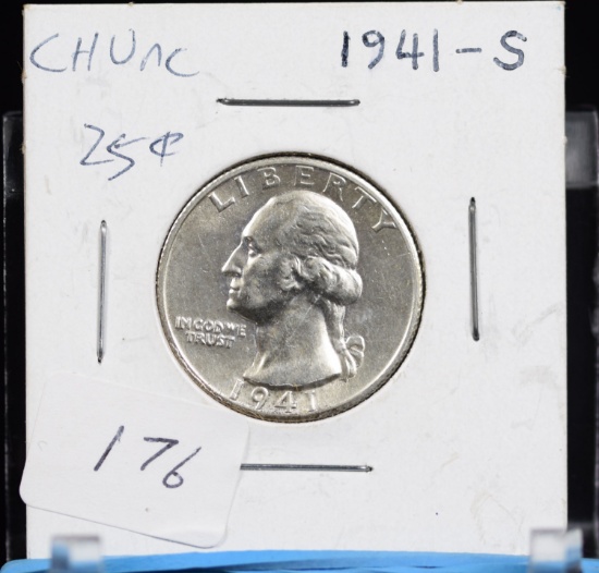 1941-S Washington Silver Quarter BU