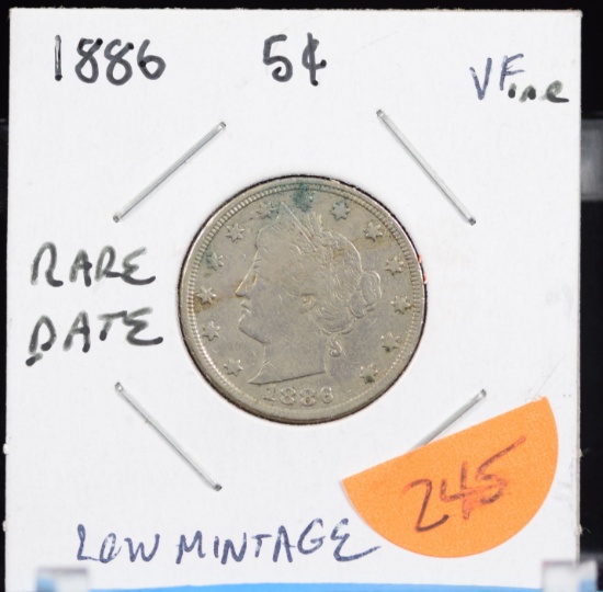 1886 Liberty Head Nickel Low Mintage full Liberty