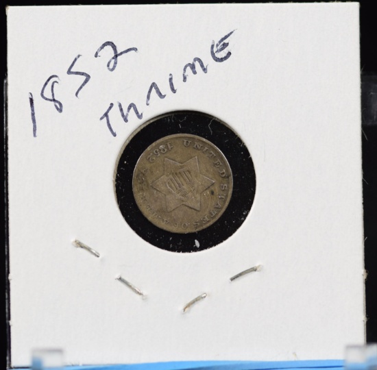 1852 Three Cent Silver