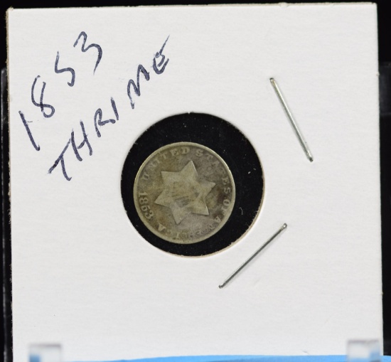 1853 Three Cent Silver