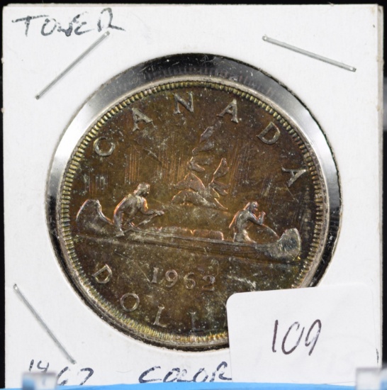 1962 Canada Silver Dollar Nice Toning