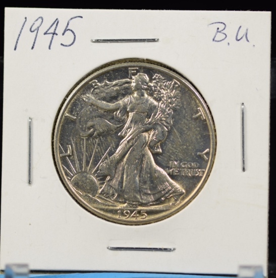 1945 Walking Liberty Half Dollar BU