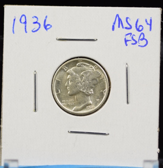 1936 Mercury Dime MS64 BU FSB