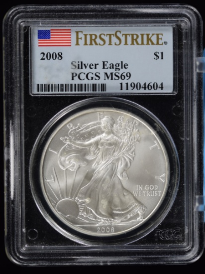2008 American Silver Eagle PCGS MS-69 First Strike