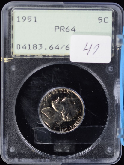 1951 Jefferson Nickel PCGS PR-64 "old rattler" PCGS