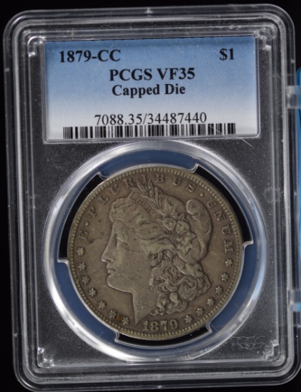 1879-CC Morgan Dollars Capped Die PCGS VF35