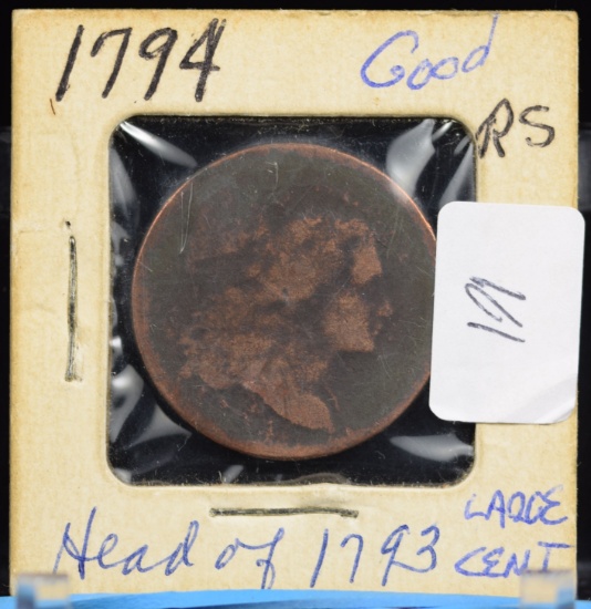 1794 Head of 1773 Large Cent Good Condition