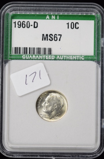 1960-D  Roosevelt Dime ANI MS-67 High Grade