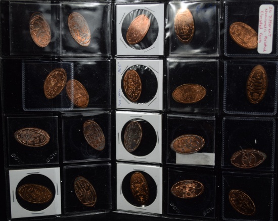 20 Different Numismatically Rebated Elongated Cents