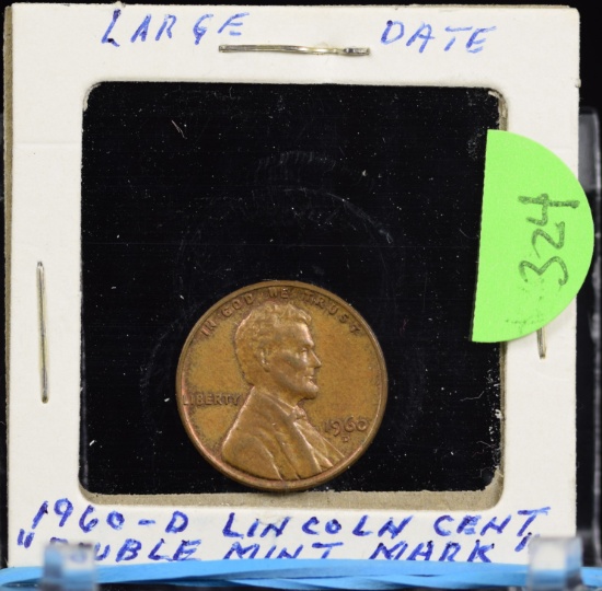 1960-D/D Error Mint Mark ERROR COIN AU/Unc