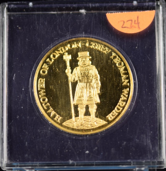 The Tower of London Medallion 22kt Plated Official Medal