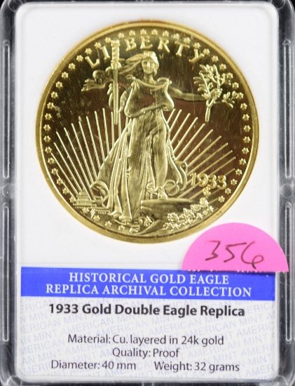 1933 Gold Double Eagle Replica Archival Proof
