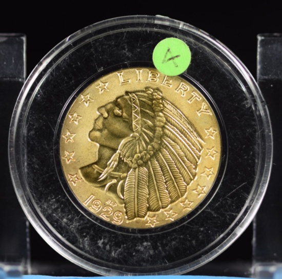 America 1929 $5 Gold Indian Commemorative Replica