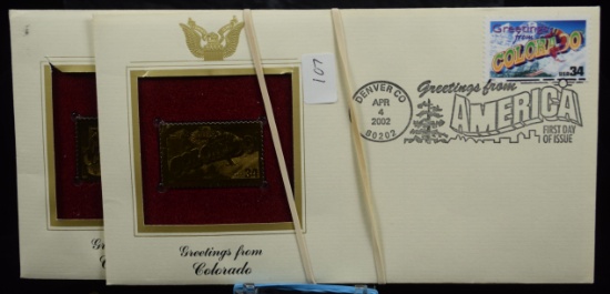 Lot of 2 Gold Foil Stamps